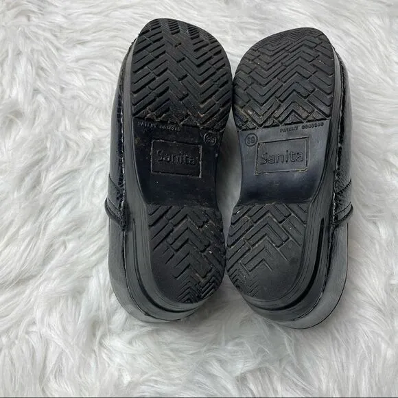 Sanita Patent Leather Anaconda Pro Patterned Clogs