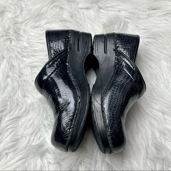 Sanita Patent Leather Anaconda Pro Patterned Clogs