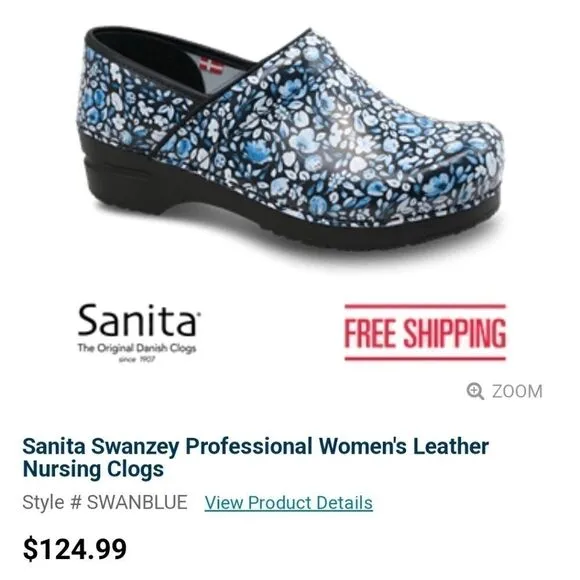 Sanita The Original Danish Clogs Blue Bubble Print Nurse Clogs