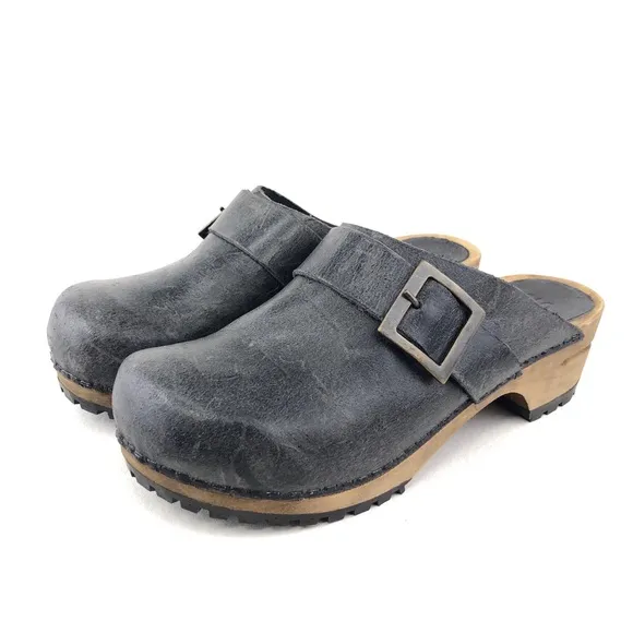 Sanita Urban Big Buckle Swedish Wooden Clogs EUR 36