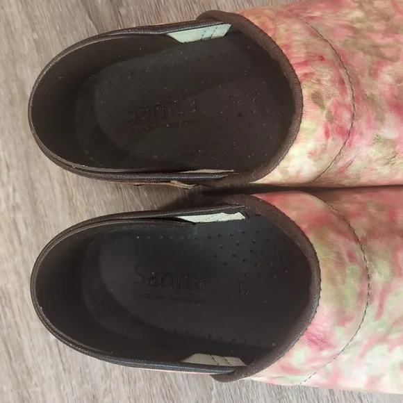 Sanita Women's Clogs in Pink and Green size 37 Euro (7 US)