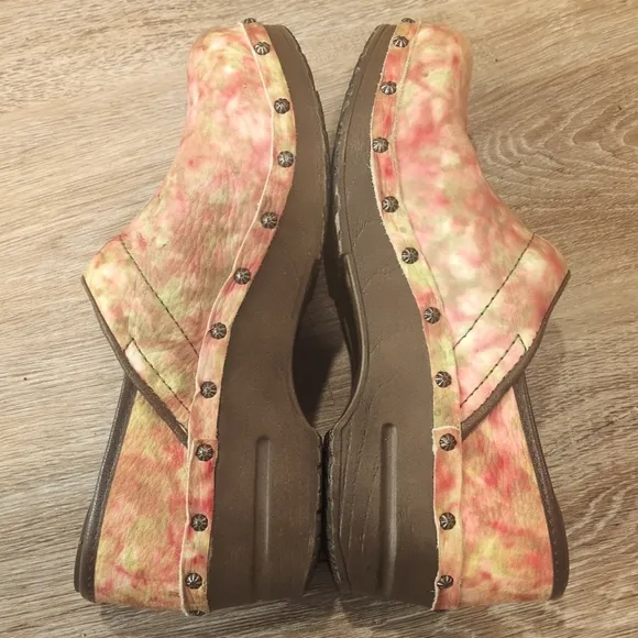 Sanita Women's Clogs in Pink and Green size 37 Euro (7 US)