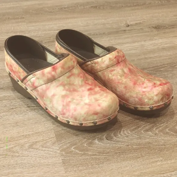 Sanita Women's Clogs in Pink and Green size 37 Euro (7 US)