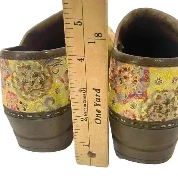 Sanita Women's Lace Floral Multicolored Slip On Comfort Clogs Shoes 37 US 6