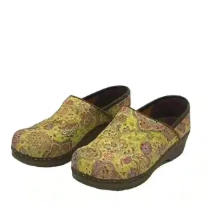 Sanita Women's Lace Floral Multicolored Slip On Comfort Clogs Shoes 37 US 6