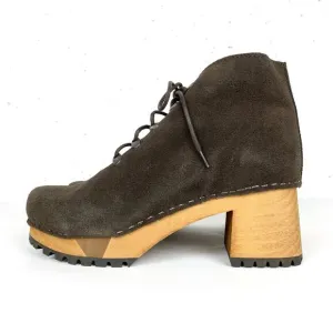 Sanita Womens Ulla Danish Clogs Lace Up Platform Block Heel Coffee Brown Size 37