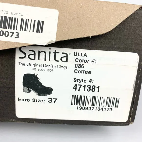 Sanita Womens Ulla Danish Clogs Lace Up Platform Block Heel Coffee Brown Size 37
