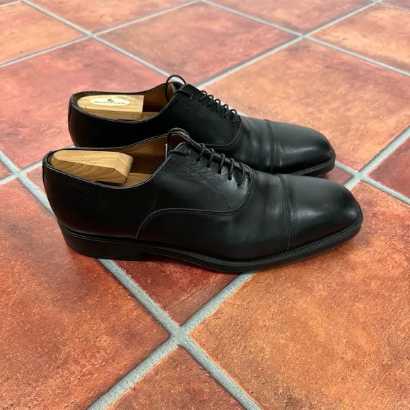 Santoni Leather Cap-Toe Oxfords Size 10.5