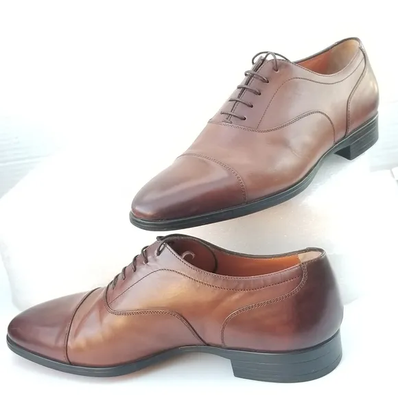 Santoni Men's Darian Calfskin Leather Oxfords
