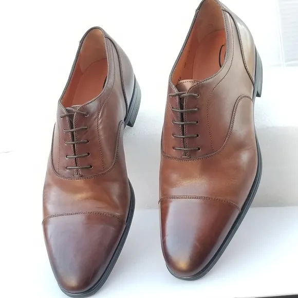 Santoni Men's Darian Calfskin Leather Oxfords