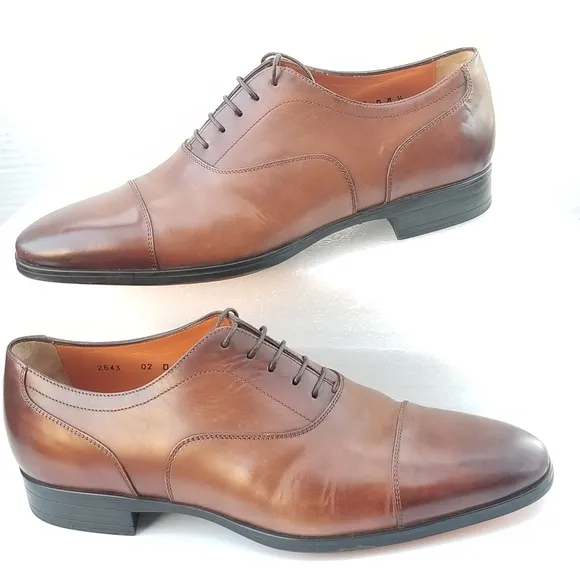 Santoni Men's Darian Calfskin Leather Oxfords