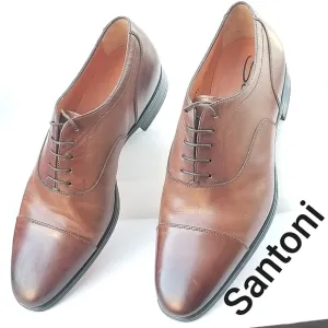 Santoni Men's Darian Calfskin Leather Oxfords