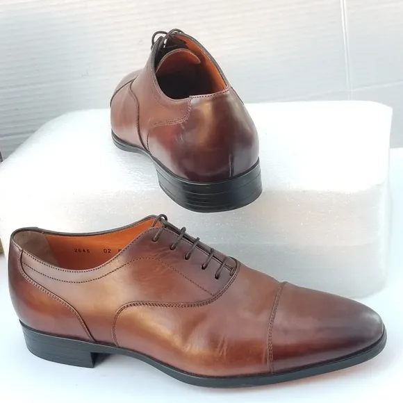 Santoni Men's Darian Calfskin Leather Oxfords