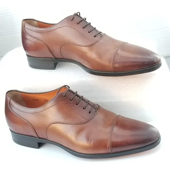 Santoni Men's Darian Calfskin Leather Oxfords