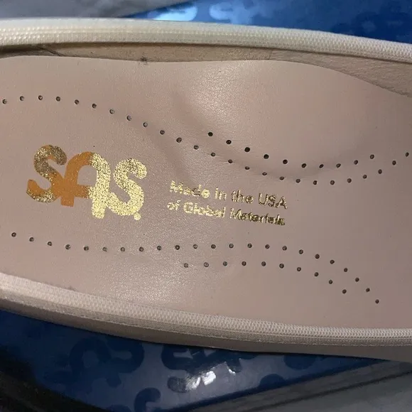SAS Milano Heel Pump Leather Tripad Cushion Cream Tan Beige Slip On 8.5 W