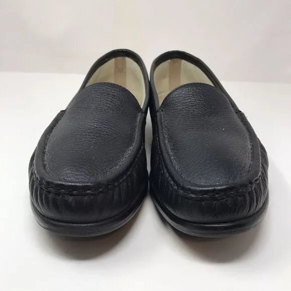 SAS Simplify Black Leather Slip On Everyday Loafers Shoes Flats Womens Size 11M