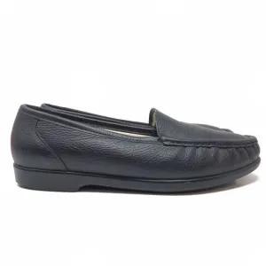 SAS Simplify Black Leather Slip On Everyday Loafers Shoes Flats Womens Size 11M