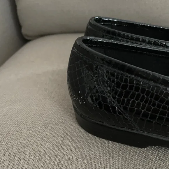 SAS Simplify Everyday Loafer Black Croc Patent Flats Moccasin Women’s Size 9
