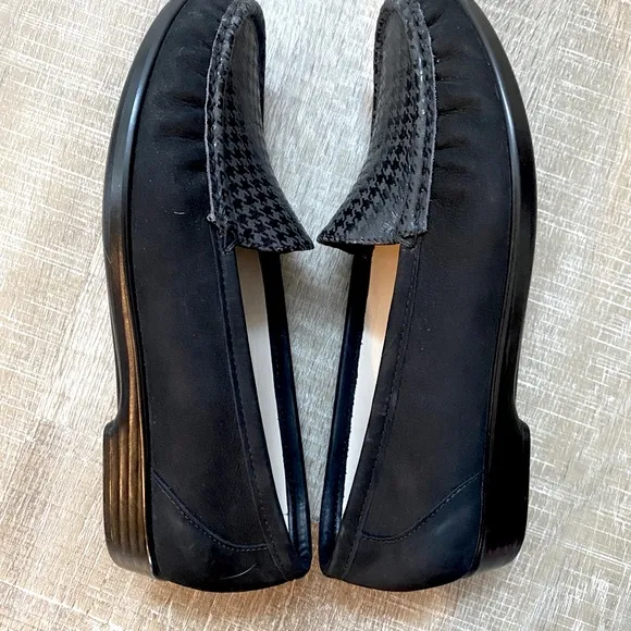 SAS | Simplify Everyday Loafer Black Suede Leather Gray Tetris Houndstooth - 8