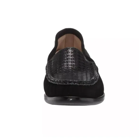 SAS | Simplify Everyday Loafer Black Suede Leather Gray Tetris Houndstooth - 8
