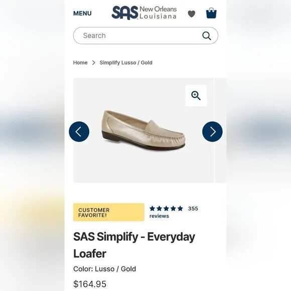 SAS Simplify - Everyday Loafer - Size 7-1/2 N (Narrow)