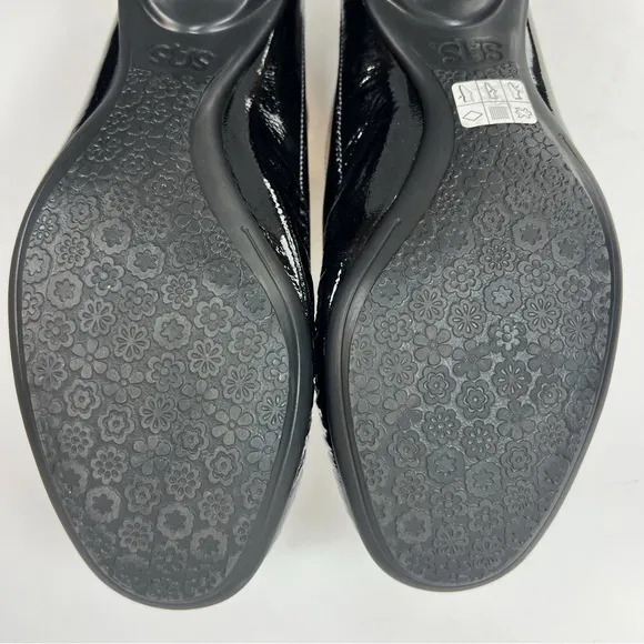 SAS Sonyo Slip On Heel Black Patent Leather size 10 Wide