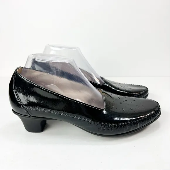 SAS Sonyo Slip On Heel Black Patent Leather size 10 Wide