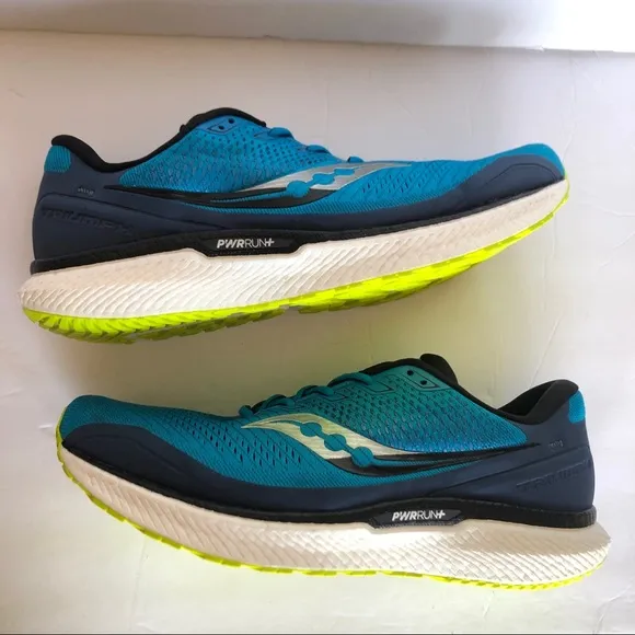 Saucony 5 Triumph 18 Blue Green Mens Athletic Running Shoes 14