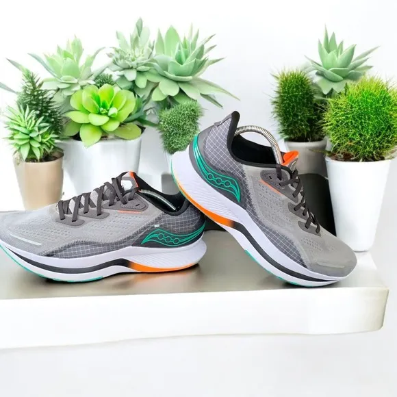 Saucony Endorphin Speedroll Running Shoes Lightweight Gray Orange Mens 12