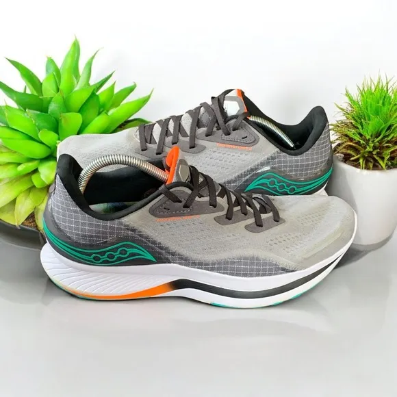 Saucony Endorphin Speedroll Running Shoes Lightweight Gray Orange Mens 12