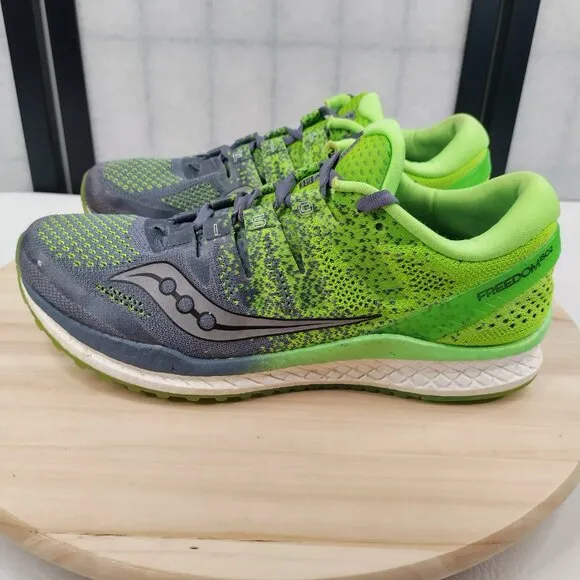 Saucony Freedom ISO 2 Gray Slime Athletic Running Shoes S20440-4 Men US 9