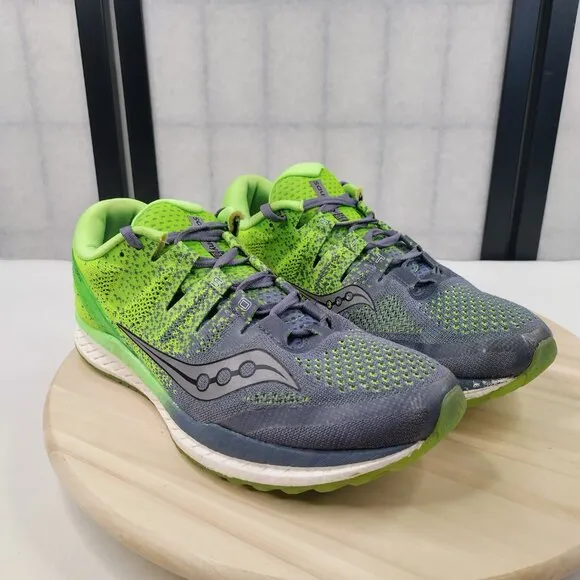 Saucony Freedom ISO 2 Gray Slime Athletic Running Shoes S20440-4 Men US 9