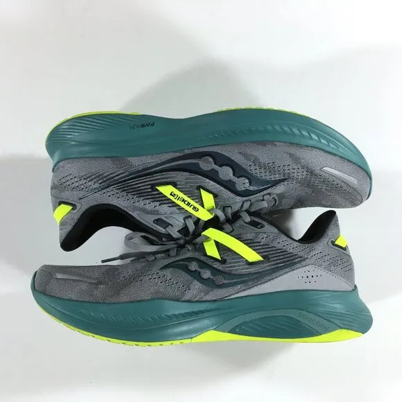Saucony Guide 16 Running Shoes Mens Size 12 Gray Yellow Green S20810-15
