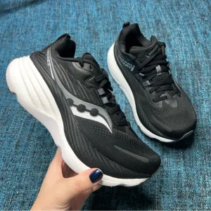 Saucony Hurricane 24 Running Shoes in Black Carbon White