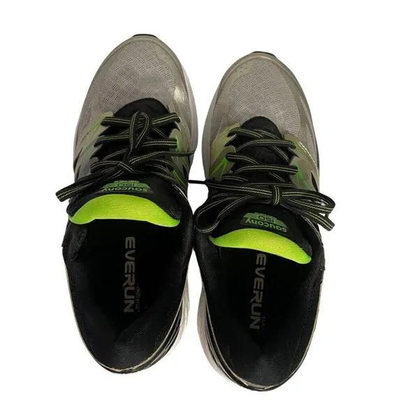 Saucony Hurricane Iso 2 Everun Running Shoes Mens Size 7 Silver Green Sneakers