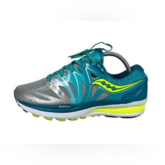 Saucony Hurricane ISO 2 Shoes Womes Size 10 Running Green Silver S10294-1 Wide