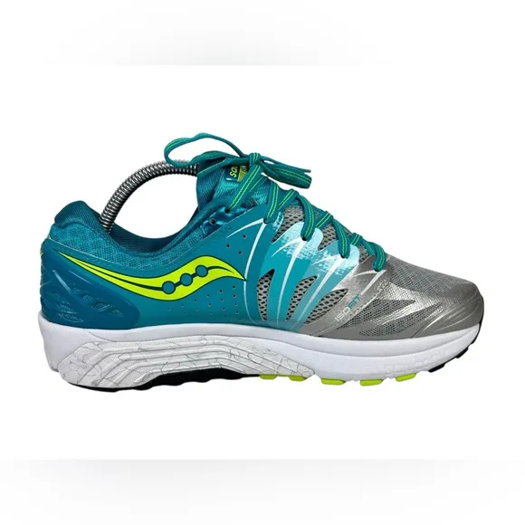 Saucony Hurricane ISO 2 Shoes Womes Size 10 Running Green Silver S10294-1 Wide