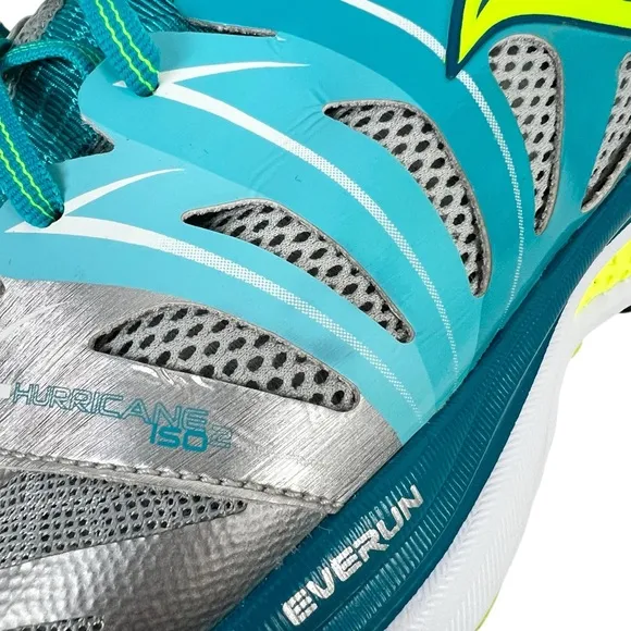 Saucony Hurricane ISO 2 Shoes Womes Size 10 Running Green Silver S10294-1 Wide