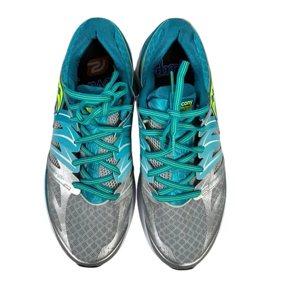 Saucony Hurricane ISO 2 Shoes Womes Size 10 Running Green Silver S10294-1 Wide