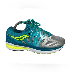 Saucony Hurricane ISO 2 Shoes Womes Size 10 Running Green Silver S10294-1 Wide