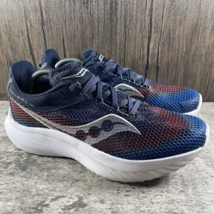 Saucony Kinvara 14 Mens Size 11 Navy Blue Red Athletic Running Shoes Sneakers