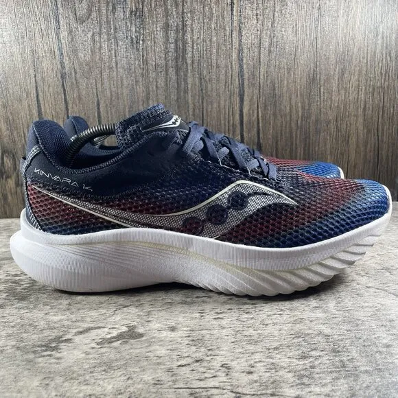 Saucony Kinvara 14 Mens Size 11 Navy Blue Red Athletic Running Shoes Sneakers