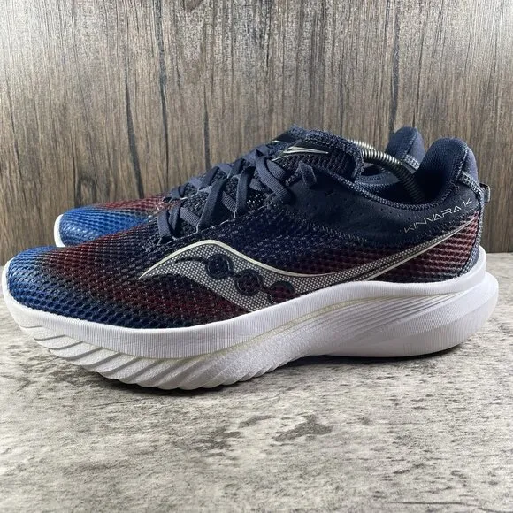 Saucony Kinvara 14 Mens Size 11 Navy Blue Red Athletic Running Shoes Sneakers