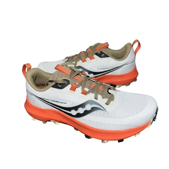 Saucony Peregrine 13 Womens Size 8.5 White Orange Trail Running Shoes S10838-85