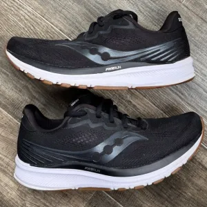 Saucony PWRRUN black white Men's Ride 15 Running Shoes 8