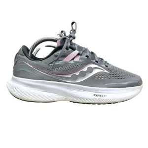 Saucony PWRRUN Women Running Sneakers Breathable Mesh Lace Up Gray Pink Sz 9.5 W