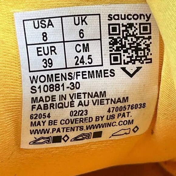 Saucony Triumph 21‎ Women's Size 8 Road Running Shoes Sneakers Yellow S10881-30