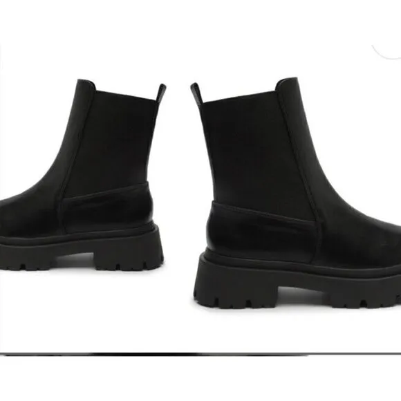 Schutz Billie Casual‎ Black Leather Boot Womens 8.5 Evereve New