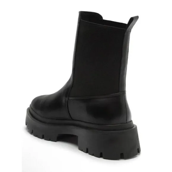 Schutz Billie Casual‎ Black Leather Boot Womens 8.5 Evereve New