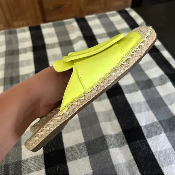 SCHUTZ Neon Yellow Leandrine Espadrille Mules Flat